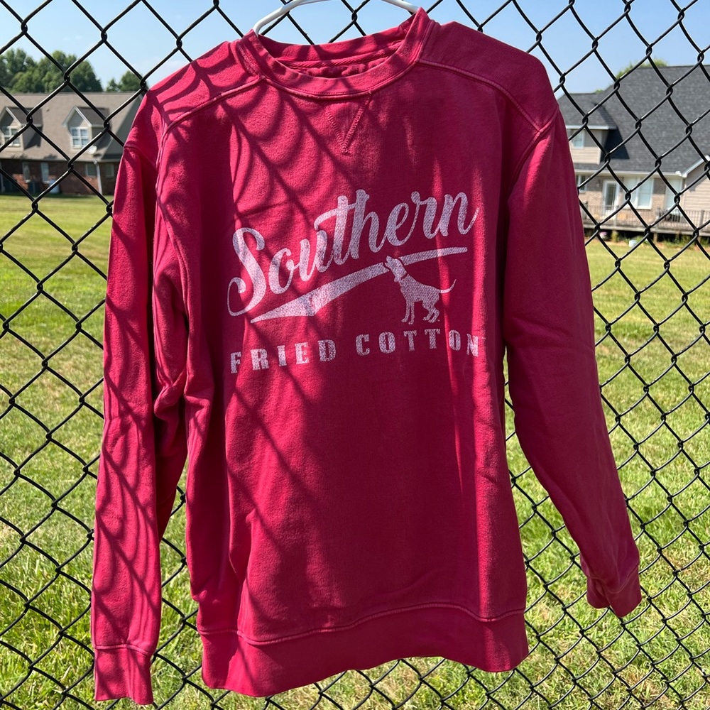 Southern Fried Cotton red sweatshirt in size small.